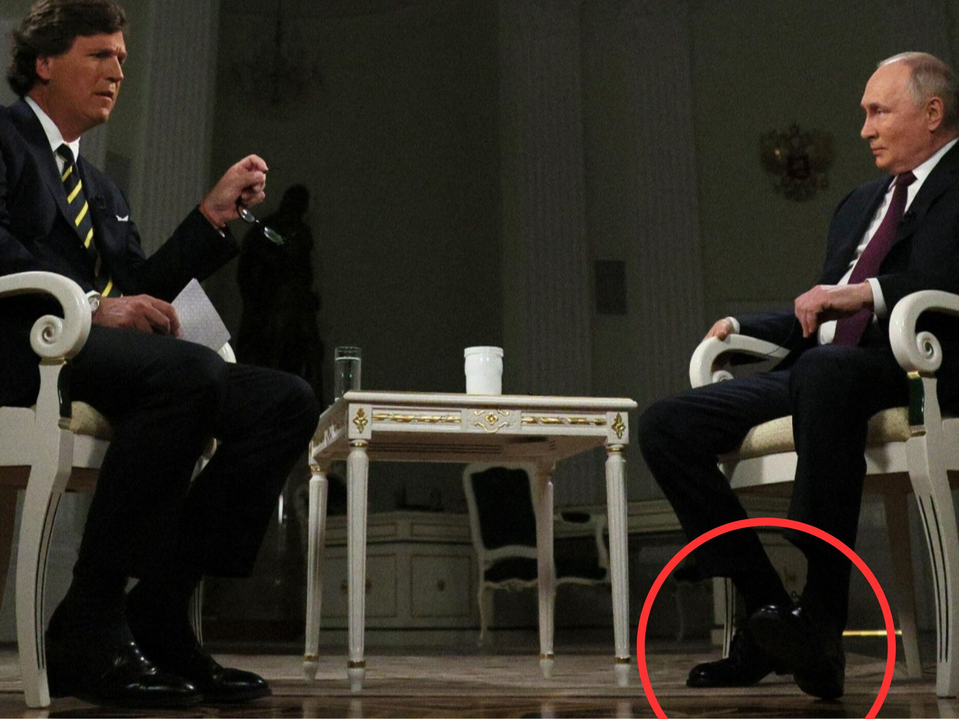 This fragment of the interview with Putin was watched by 2.3 million people.  “What's wrong with his leg?”