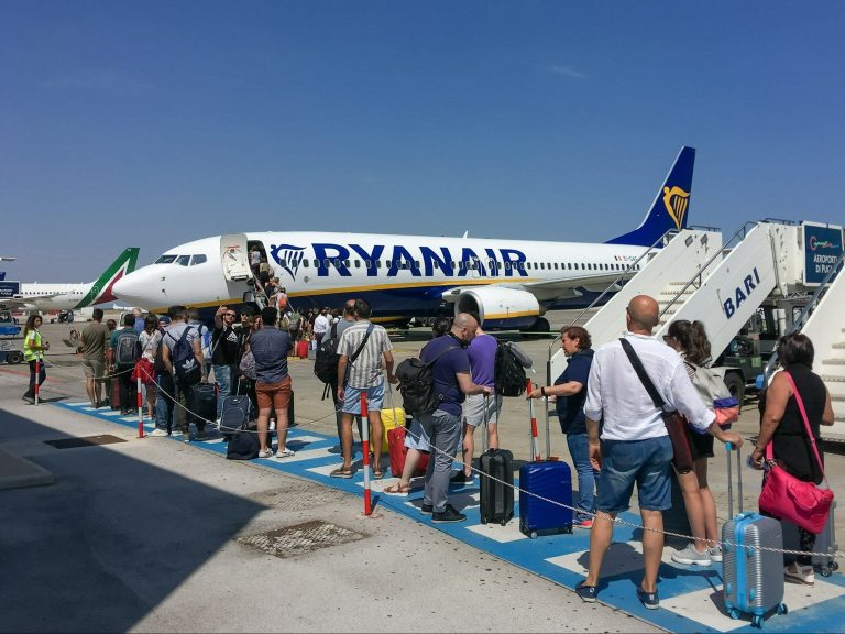 The tourist did not want to pay for excess baggage on Ryanair.  He decided to deal with the suitcase