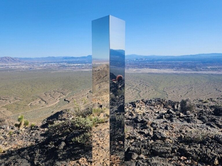 A monolith like from “A Space Odyssey”.  A mysterious object on the tourist trail